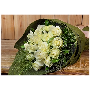 BO37-18   白玫瑰花束 – 花束香港 – 送花束